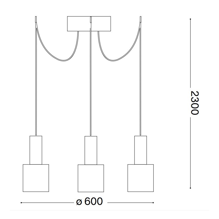 Ideal Lux - Chandelier on a string HOLLY 3xE27/60W/230V spider black