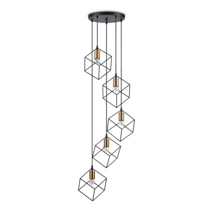 Ideal Lux - Chandelier on a string ICE 5xE27/60W/230V d. 50 cm black