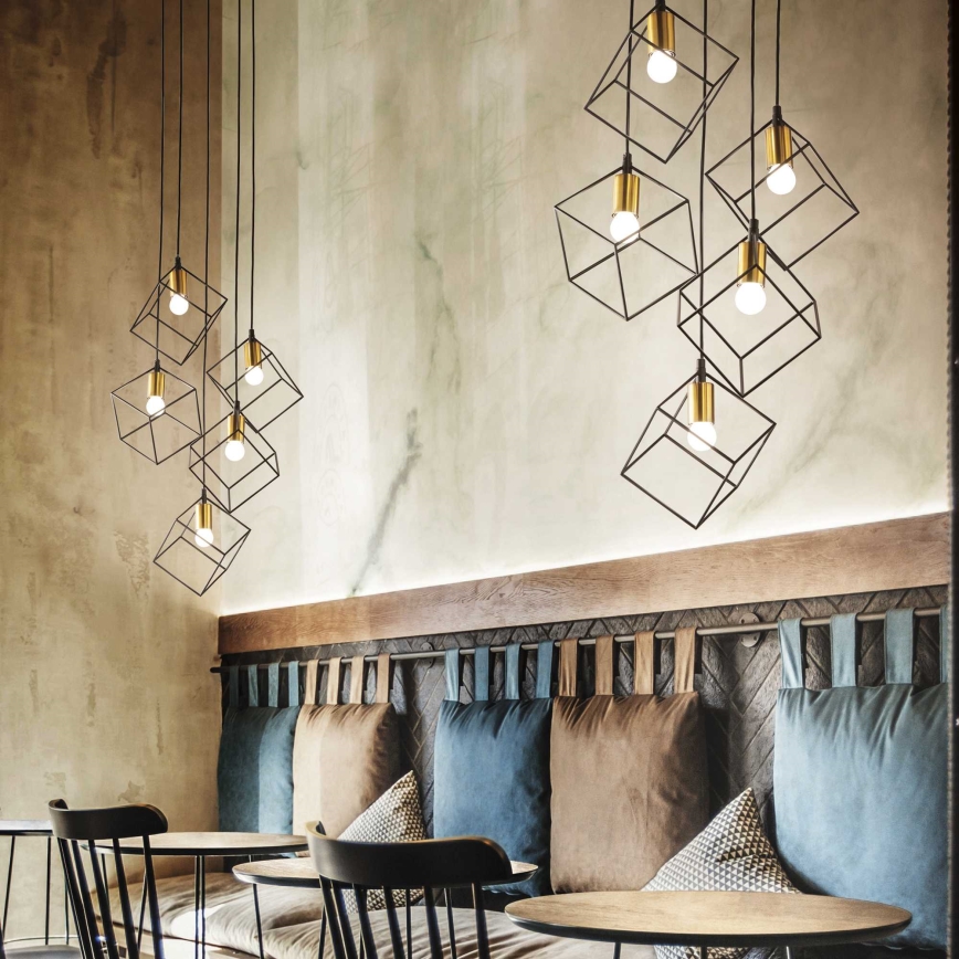 Ideal Lux - Chandelier on a string ICE 5xE27/60W/230V d. 50 cm black