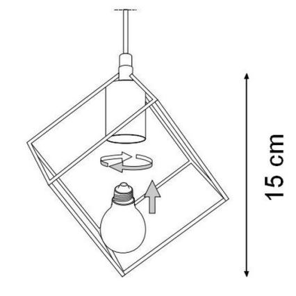 Ideal Lux - Chandelier on a string ICE 5xE27/60W/230V d. 50 cm black