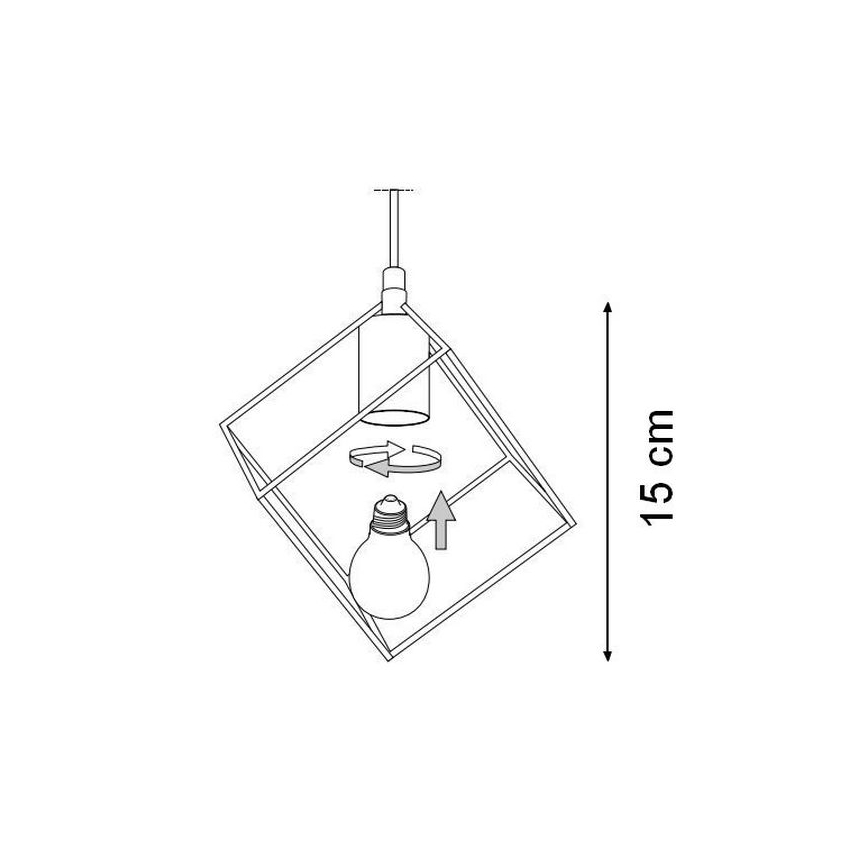 Ideal Lux - Chandelier on a string ICE 5xE27/60W/230V d. 50 cm black