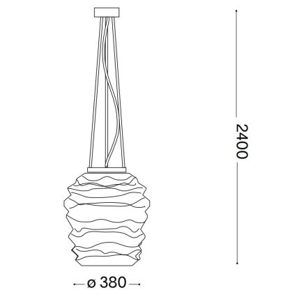 Ideal Lux - Chandelier on a string KARMA 1xE27/60W/230V d. 38 cm white