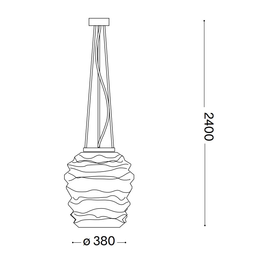 Ideal Lux - Chandelier on a string KARMA 1xE27/60W/230V d. 38 cm white