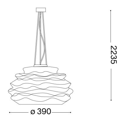 Ideal Lux - Chandelier on a string KARMA 1xE27/60W/230V d. 39 cm white