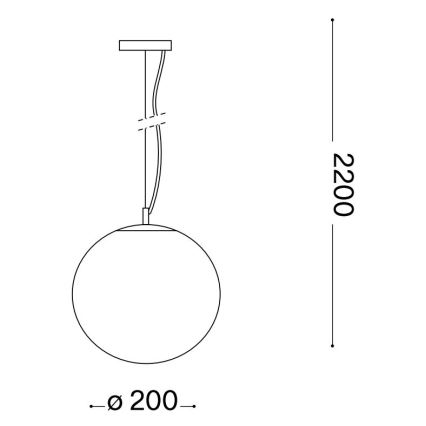 Ideal Lux - Chandelier on a string MAPA 1xE27/42W/230V d. 20 cm clear