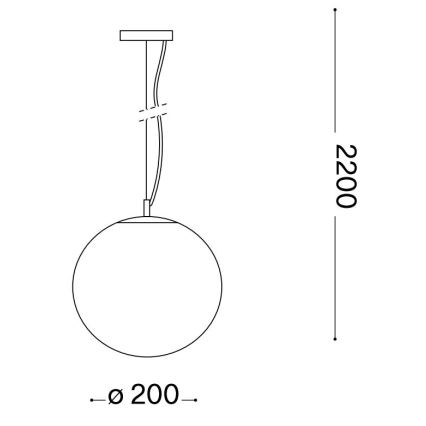 Ideal Lux - Chandelier on a string MAPA 1xE27/42W/230V d. 20 cm gold/smoky