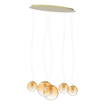 Ideal Lux - Chandelier on a string MAPA 5xE27/42W/230V gold/smoky