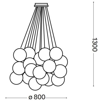 Ideal Lux - Chandelier on a string MAPA PLUS 22xE14/40W/230V