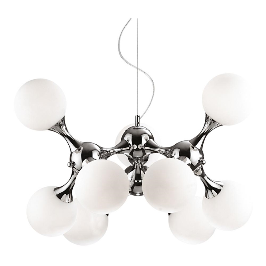 Ideal Lux - Chandelier on a string NODI 9xE14/40W/230V shiny chrome/white