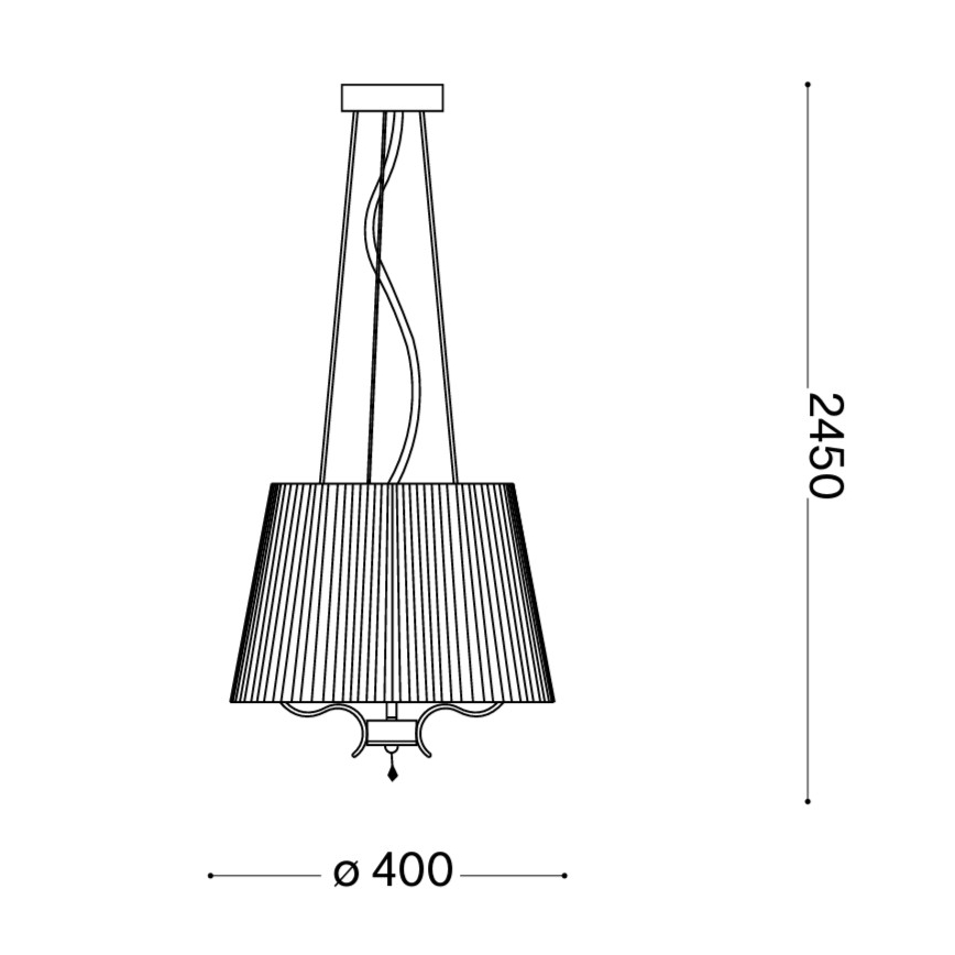 Ideal Lux - Crystal chandelier on a string PEGASO 3xE14/28W/230V d. 40 cm shiny chrome