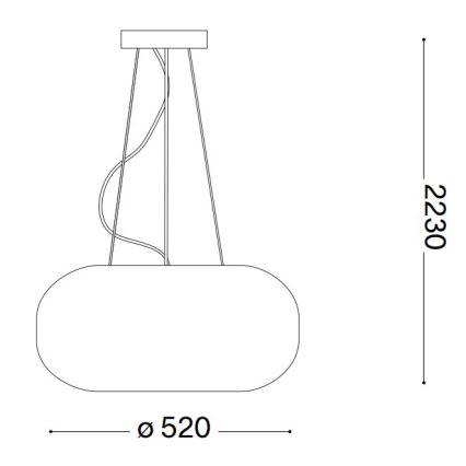 Ideal Lux - Chandelier on a string ULISSE 3xE27/60W/230V d. 52 cm white