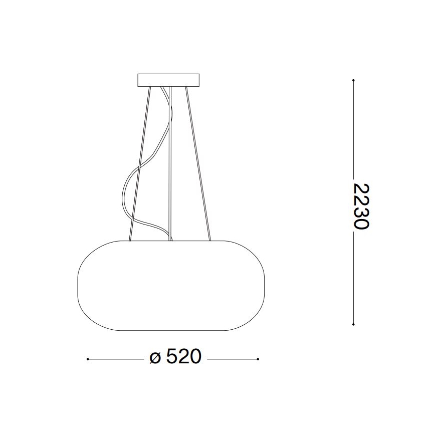 Ideal Lux - Chandelier on a string ULISSE 3xE27/60W/230V d. 52 cm white