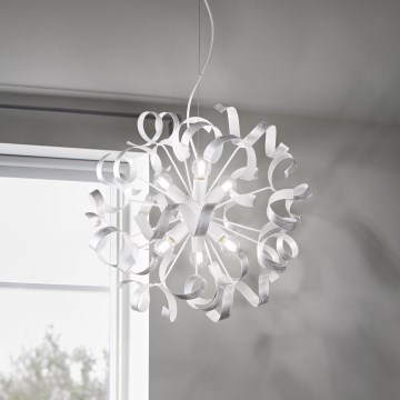 Ideal Lux - Chandelier on a string VORTEX 6xE14/40W/230V d. 53 cm silver/patina