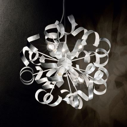 Ideal Lux - Chandelier on a string VORTEX 6xE14/40W/230V d. 53 cm silver/patina