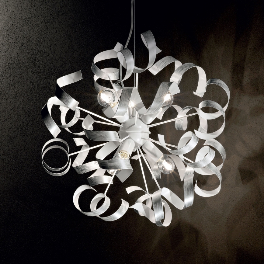 Ideal Lux - Chandelier on a string VORTEX 6xE14/40W/230V d. 53 cm silver/patina