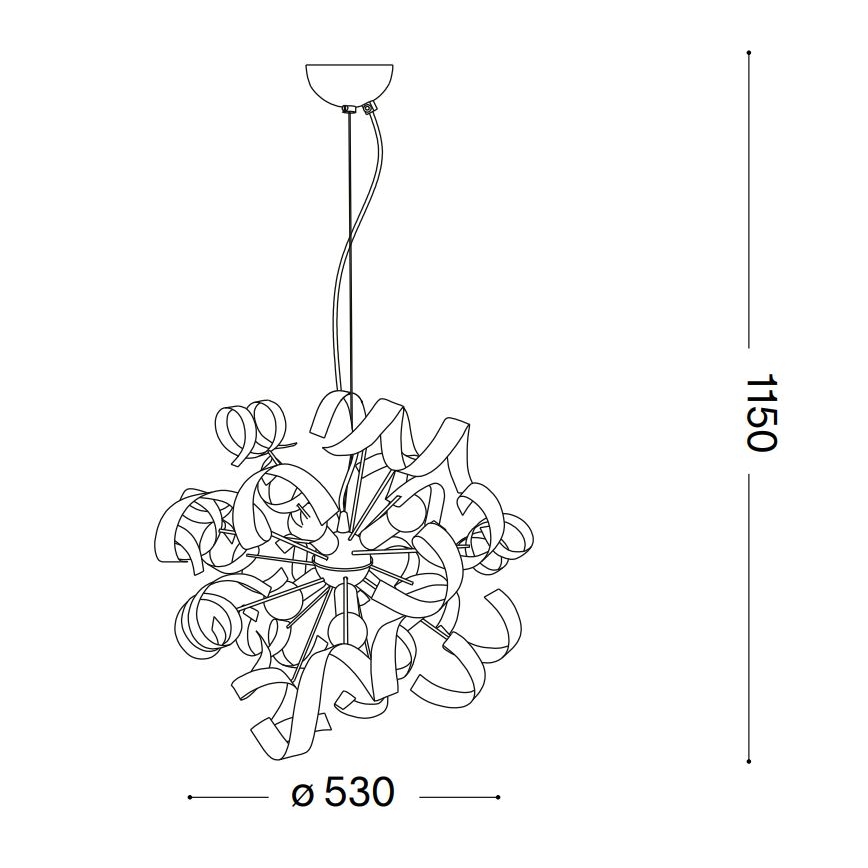 Ideal Lux - Chandelier on a string VORTEX 6xE14/40W/230V d. 53 cm silver/patina