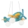 Ideal Lux - Children's chandelier on a string AVION 3xE27/28W/230V blue