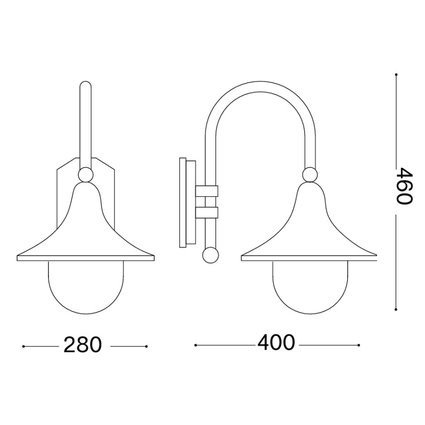 Ideal Lux - CIMA Outdoor Wall Light 1xE27/52W/230V IP43 Anthracite