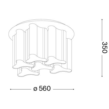 Ideal Lux - COMPO Ceiling Light 6xE27/52W/230V, Ø 56 cm, White