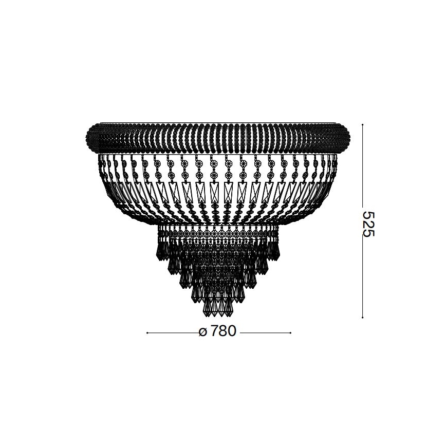 Ideal Lux - Crystal ceiling light DUBAI 24xE14/28W/230V d. 78 cm shiny chrome