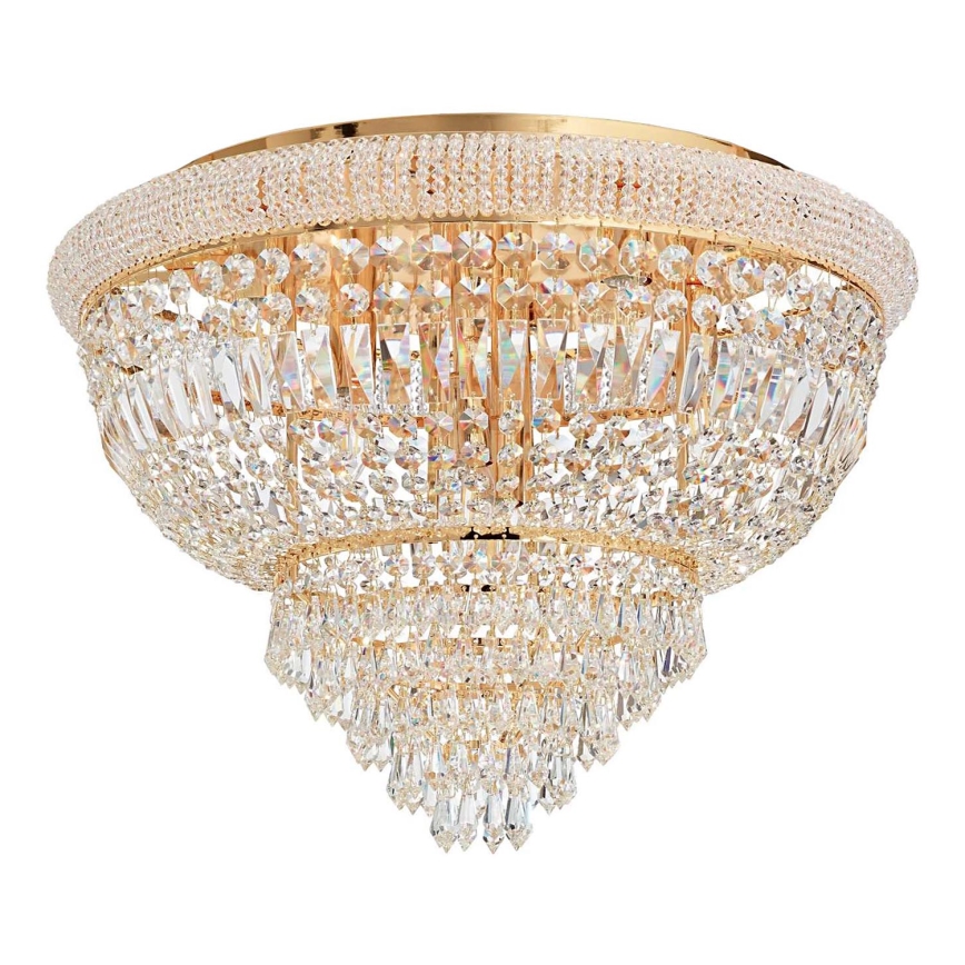 Ideal Lux - Crystal ceiling light DUBAI 24xE14/28W/230V d. 78 cm gold