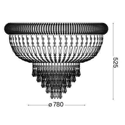 Ideal Lux - Crystal ceiling light DUBAI 24xE14/28W/230V d. 78 cm gold