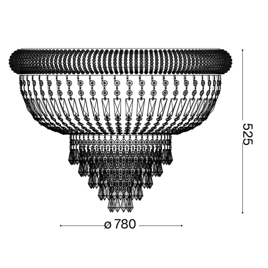 Ideal Lux - Crystal ceiling light DUBAI 24xE14/28W/230V d. 78 cm gold