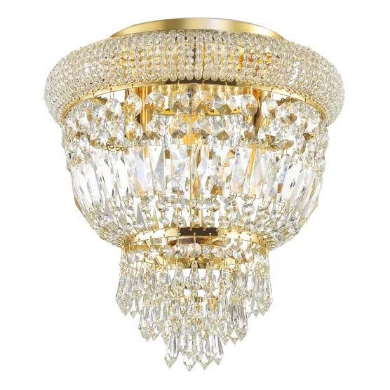 Ideal Lux - Crystal ceiling light DUBAI 3xE14/28W/230V d. 32 cm gold