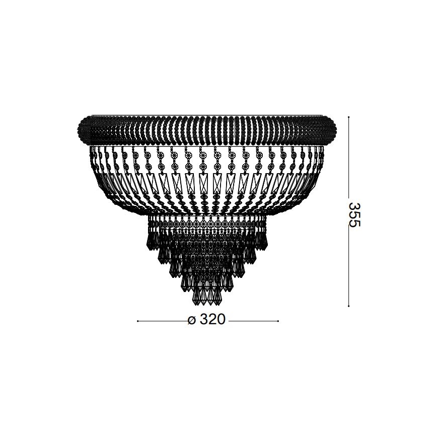 Ideal Lux - Crystal ceiling light DUBAI 3xE14/28W/230V d. 32 cm gold