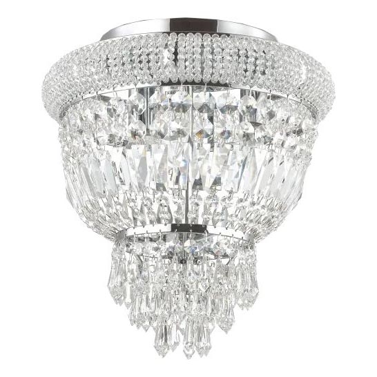 Ideal Lux - Crystal ceiling light DUBAI 3xE14/28W/230V d. 32 cm shiny chrome