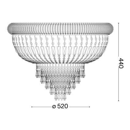 Ideal Lux - Crystal ceiling light DUBAI 6xE14/28W/230V d. 52 cm gold
