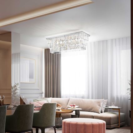 Ideal Lux – Crystal Ceiling Light MARTINEZ 8×E14/40W/230V