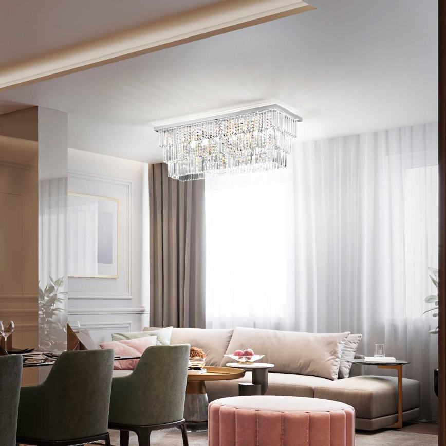 Ideal Lux – Crystal Ceiling Light MARTINEZ 8×E14/40W/230V