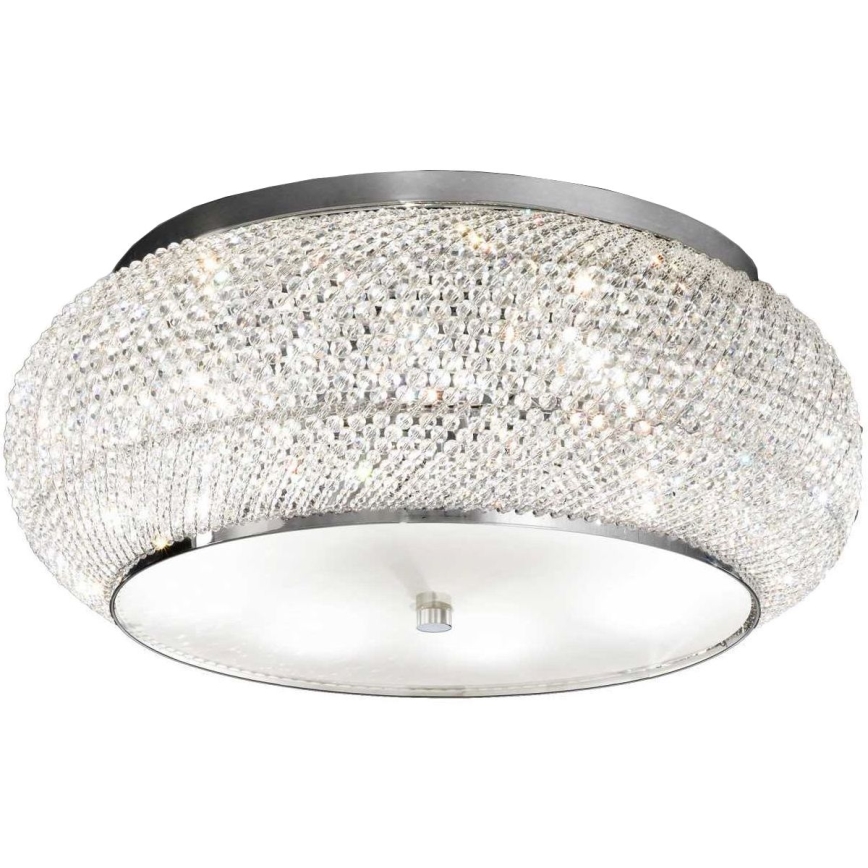 Ideal Lux - Crystal ceiling light PASHA 10xE14/40W/230V d. 55 shiny chrome