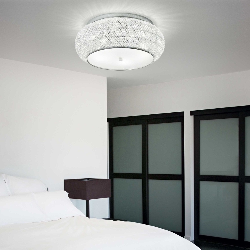 Ideal Lux - Crystal ceiling light PASHA 10xE14/40W/230V d. 55 shiny chrome