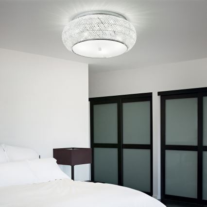 Ideal Lux - Crystal ceiling light PASHA 14xE14/40W/230V d. 65 shiny chrome