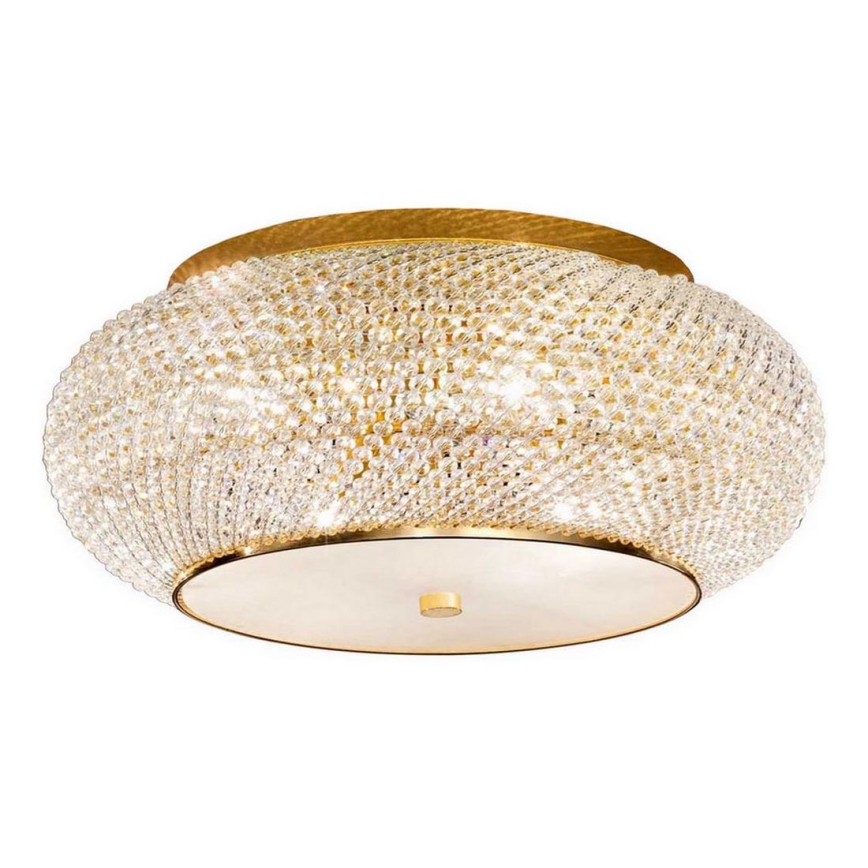 Ideal Lux - Crystal ceiling light PASHA 14xE14/40W/230V d. 65 cm gold