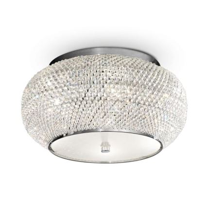 Ideal Lux - Crystal ceiling light PASHA 6xE14/40W/230V d. 40 cm shiny chrome