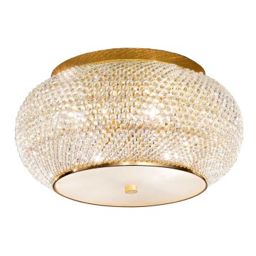 Ideal Lux - Crystal ceiling light PASHA 6xE14/40W/230V d. 40 cm gold