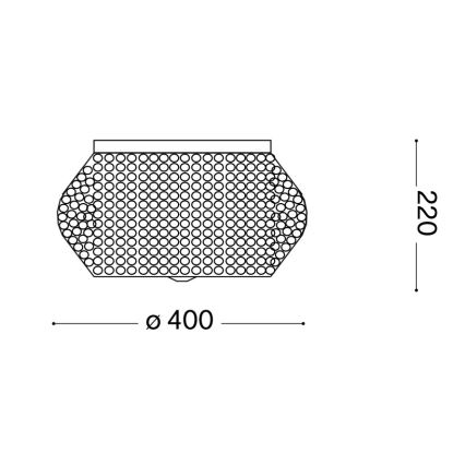 Ideal Lux - Crystal ceiling light PASHA 6xE14/40W/230V d. 40 cm gold