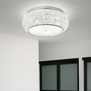 Ideal Lux - Crystal ceiling light PASHA 6xE14/40W/230V d. 40 cm shiny chrome