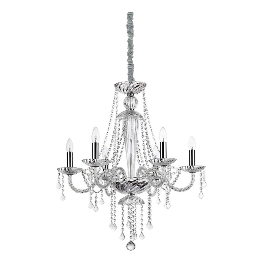 Ideal Lux - Crystal chandelier on a chain AMADEUS 6xE14/40W/230V d. 67 cm clear