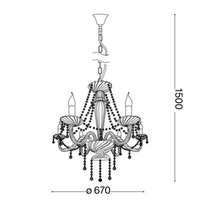 Ideal Lux - Crystal chandelier on a chain AMADEUS 6xE14/40W/230V d. 67 cm clear