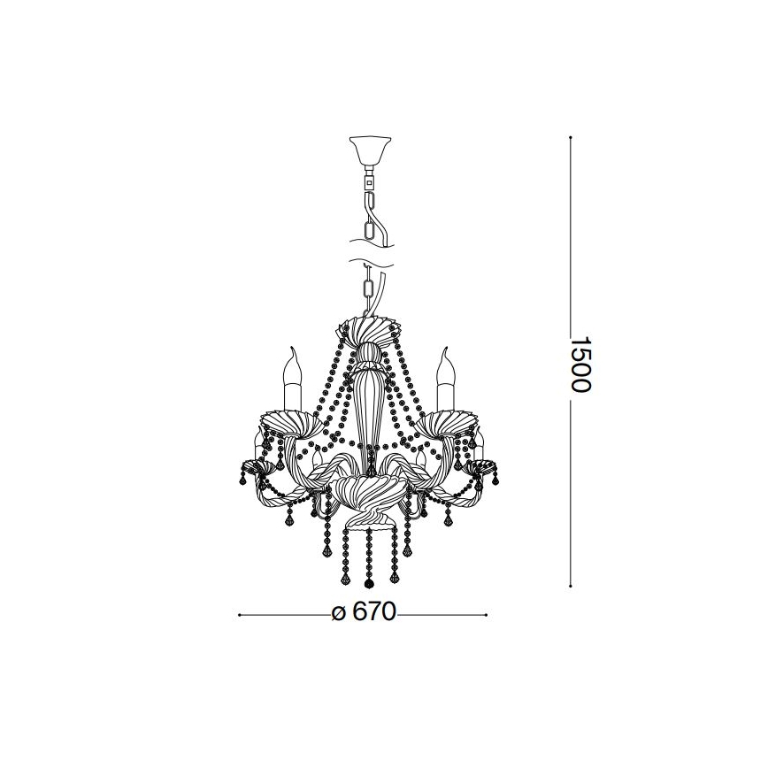 Ideal Lux - Crystal chandelier on a chain AMADEUS 6xE14/40W/230V d. 67 cm clear
