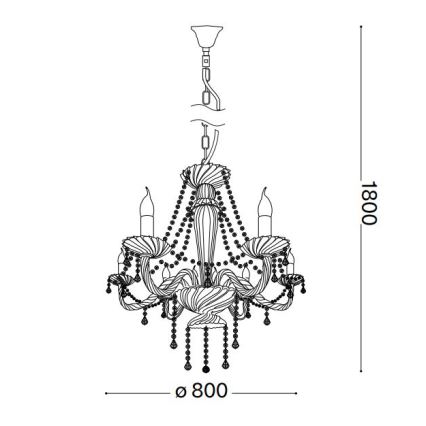Ideal Lux - Crystal chandelier on a chain AMADEUS 8xE14/40W/230V d. 80 cm clear