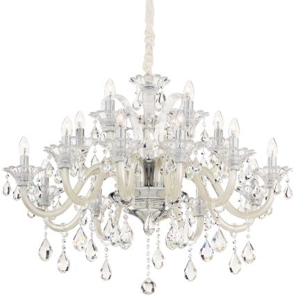 Ideal Lux - Crystal chandelier on a chain COLOSSAL 15xE14/40W/230V d. 95 cm creamy/shiny chrome