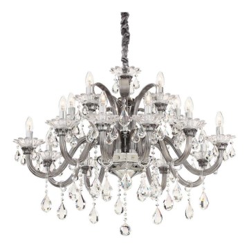 Ideal Lux - Crystal chandelier on a chain COLOSSAL 15xE14/40W/230V d. 95 cm grey/shiny chrome