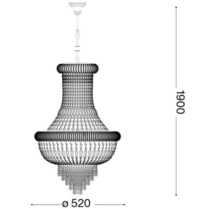 Ideal Lux - Crystal chandelier on a chain DUBAI 10xE14/28W/230V d. 52 cm shiny chrome