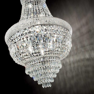 Ideal Lux - Crystal chandelier on a chain DUBAI 10xE14/28W/230V d. 52 cm shiny chrome