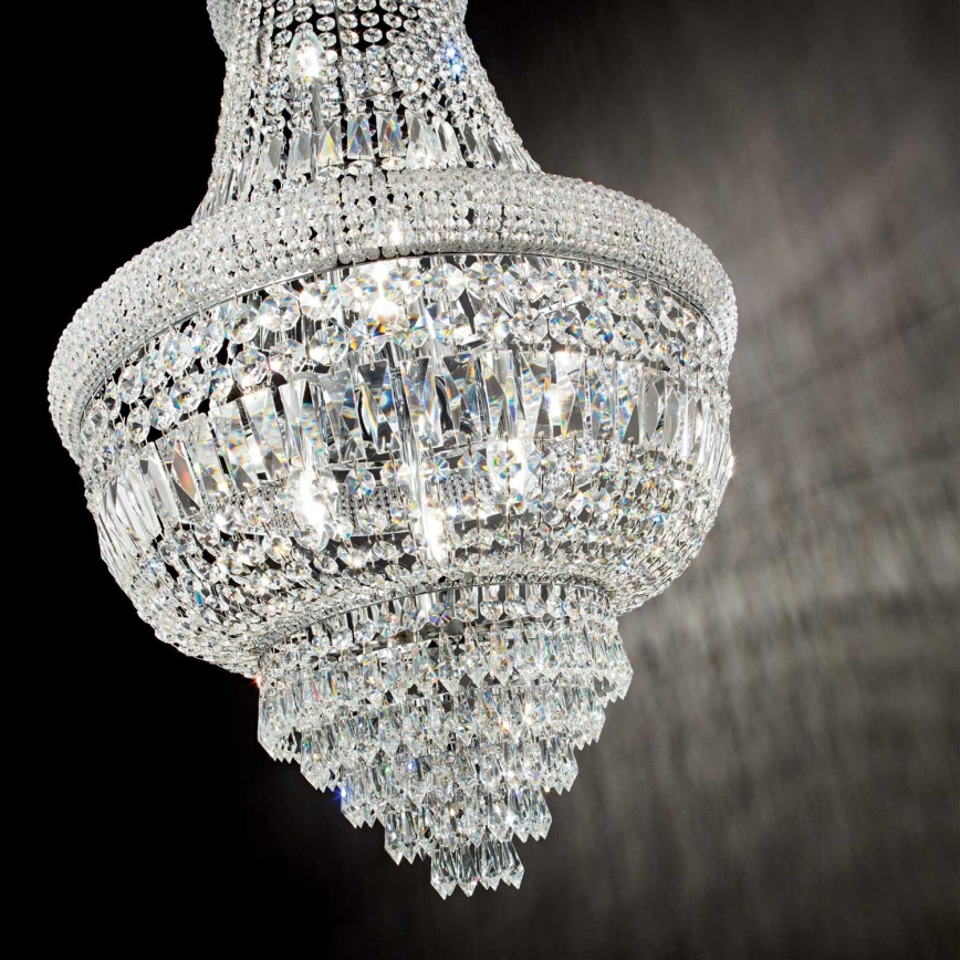 Ideal Lux - Crystal chandelier on a chain DUBAI 10xE14/28W/230V d. 52 cm shiny chrome
